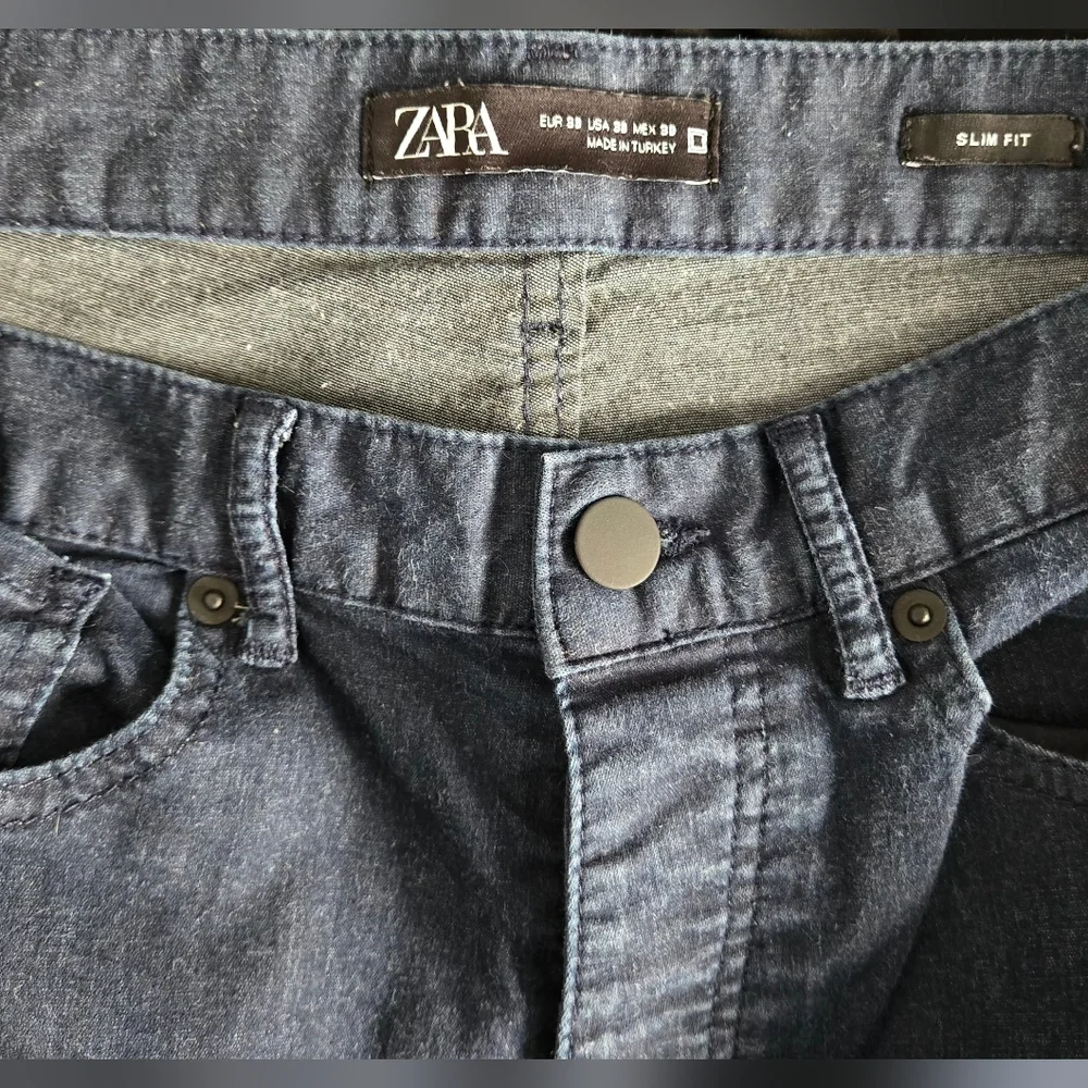 Zara Men's Slim-Straight Dark Wash Denim Jeans - Size 30
